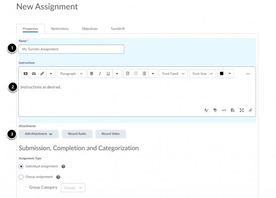 The Turnitin interface in Brightspace